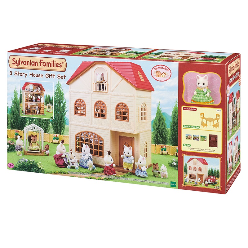 sylvanian families 3 story house gift set